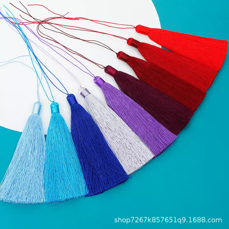 流苏穗子黑色扇子配件中国结吊穗古风纯手工长流苏15厘米配饰批发