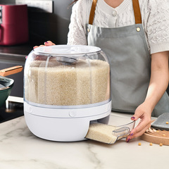 Separate grains and miscellaneous food storage box rotating compartment storage tank grain food storage rice bucket kitchen household miscellaneous food can 