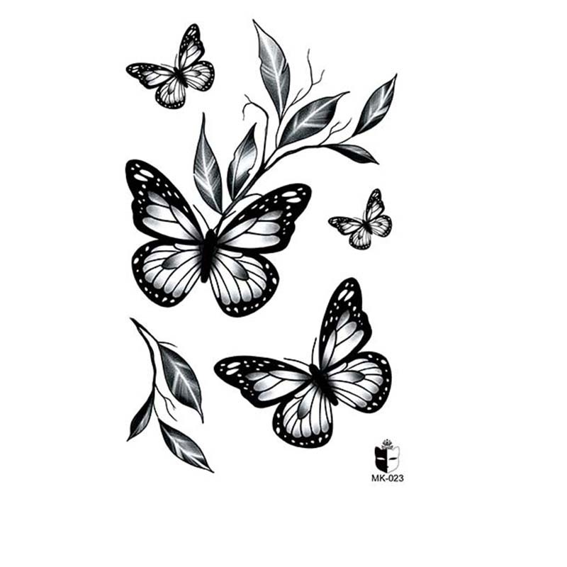 Animal blanco y negro desechable pegatinas de tatuaje belleza pegatinas de tatuaje moda estética patrón de personalidad dama pegatinas de tatuaje