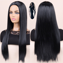 亚当斯一家妈妈 Addams 黑色中分长直发万圣节cos假发动漫假发批