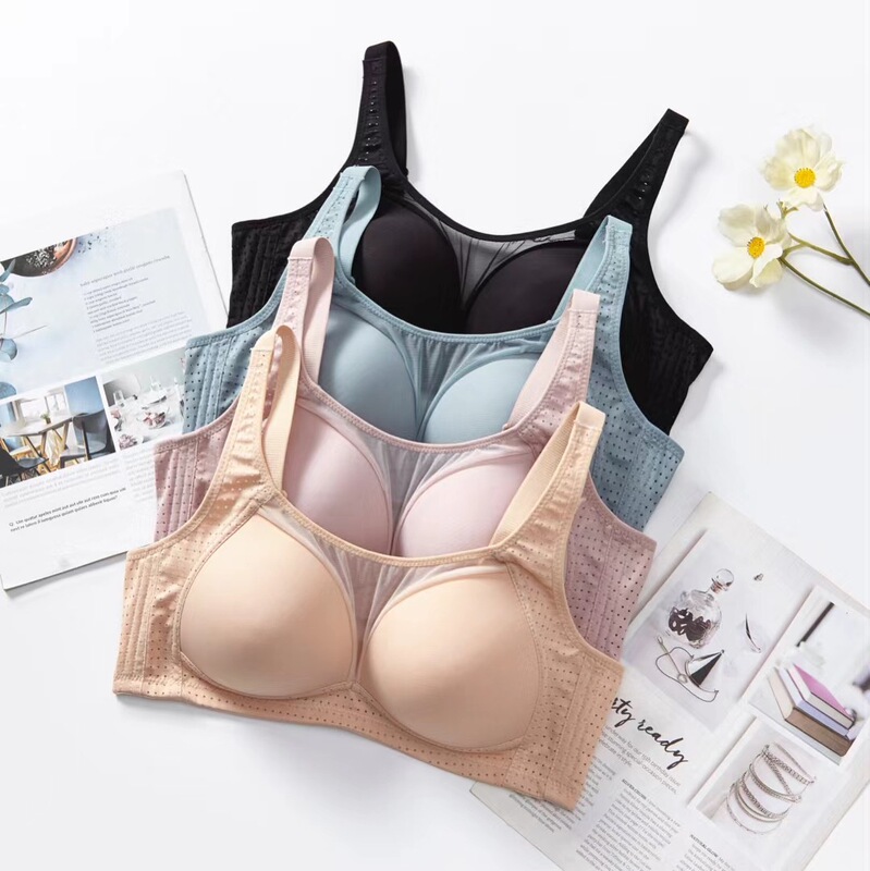 Yilaner 3143 Rim-free Thin B Latex Cup Anti-slip Safety Vest-style Three-breasted Women's Bra Underwear