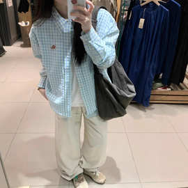 实价现货#原版做工【假两件衬衫】长袖衬衣T恤女外套上衣