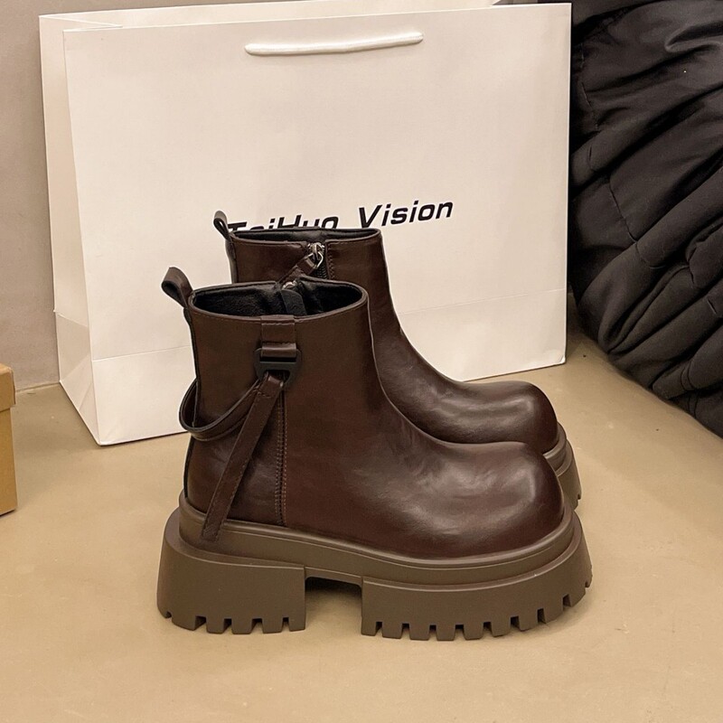 European Station Big Head Thick Bottom Smoke Boots British Chelsea Boots New Style Little Martin Motorcycle Boots Women European Station Big Head Thick Bottom Smoke Boots British Chelsea Boots New Style Little Martin Motorcycle Boots Women