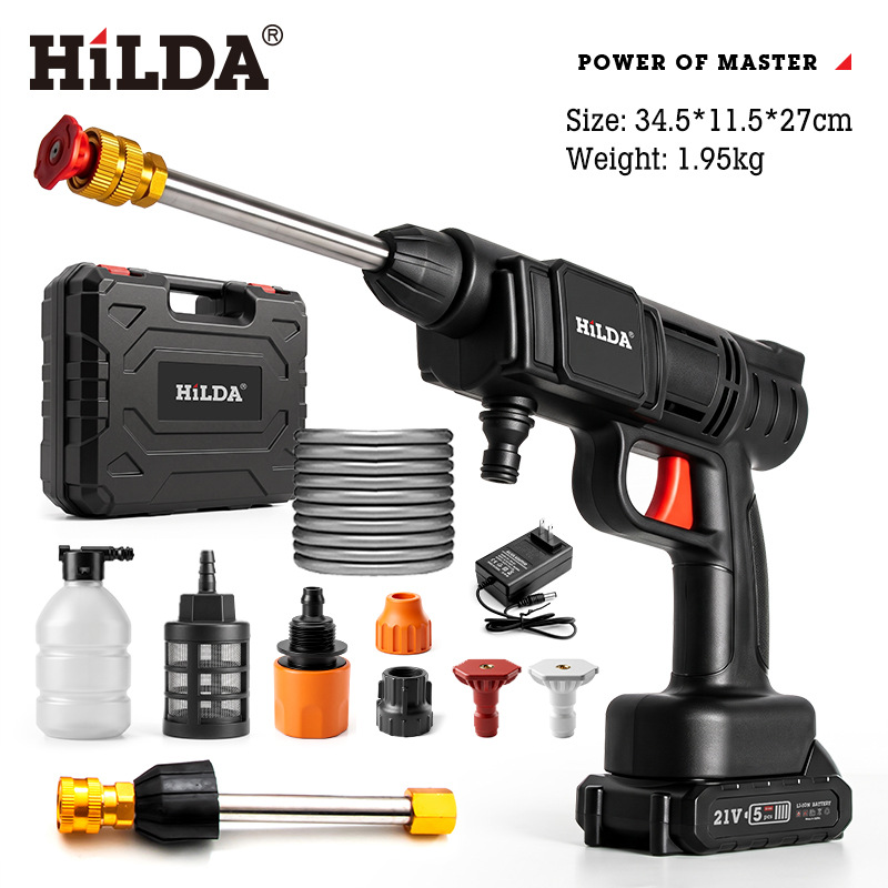 Hidrolavadora Inalámbrica Portable de Aleación Multifuncional para Lavado de Autos y Riego de Jardín