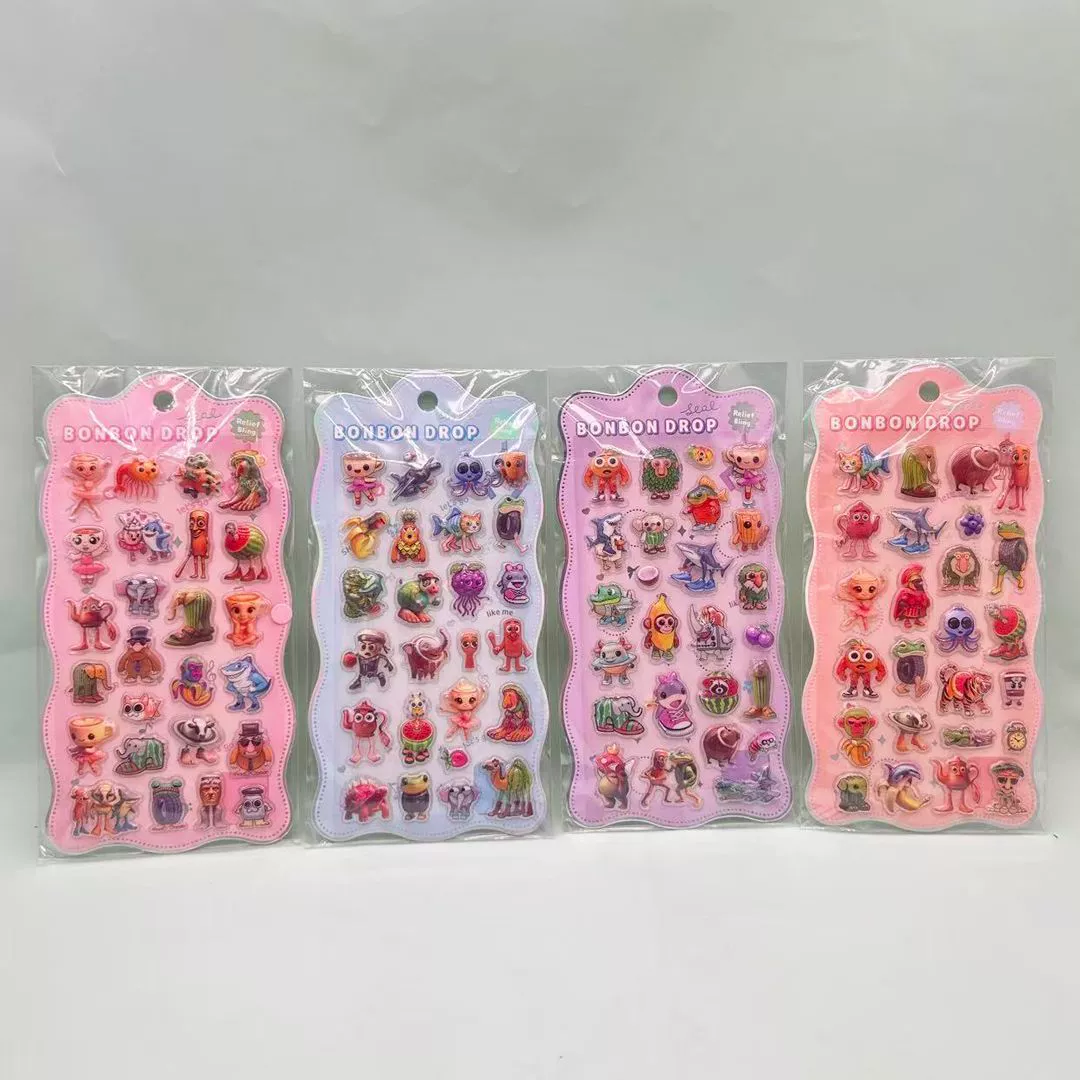 3D Embossed Sticker Set (Hello Kitty) — Cute Three-dimensional Decorative Stickers, 14 g