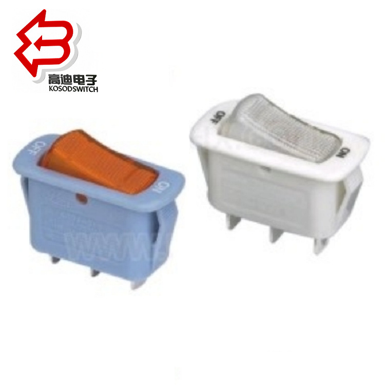 迷你型带灯翘板开关 通讯设备带灯船型开关 小家电带灯船形开关