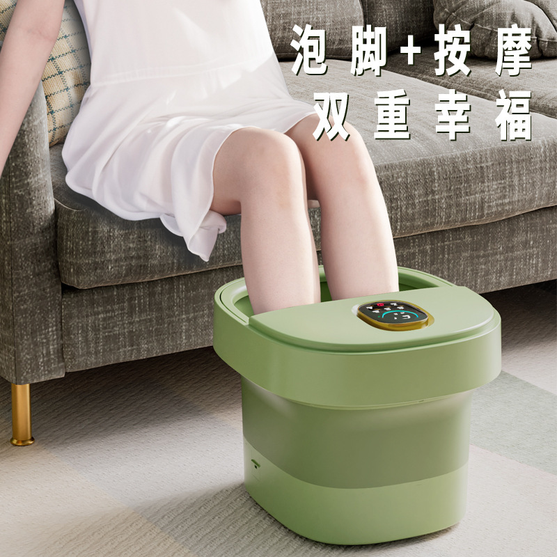 新型折りたたみ式足浴槽全自動足盆電動マッサージ加熱家庭用恒温足治療機|undefined