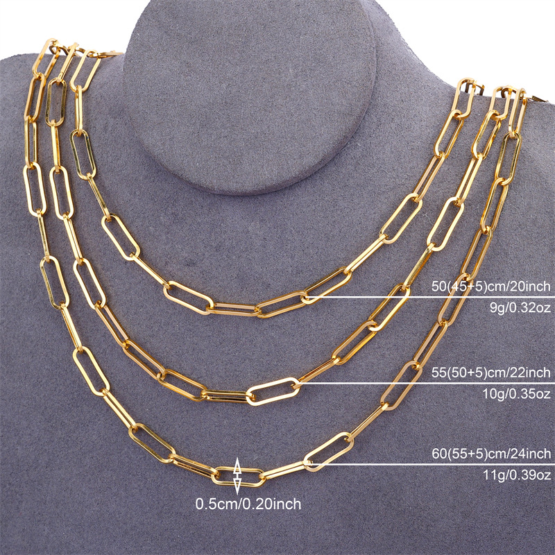 Necklace Classification 304 Stainless Steel Chain Material Wholesale Jewelry Simple Style Solid Color 304 Stainless Steel Plating Necklace