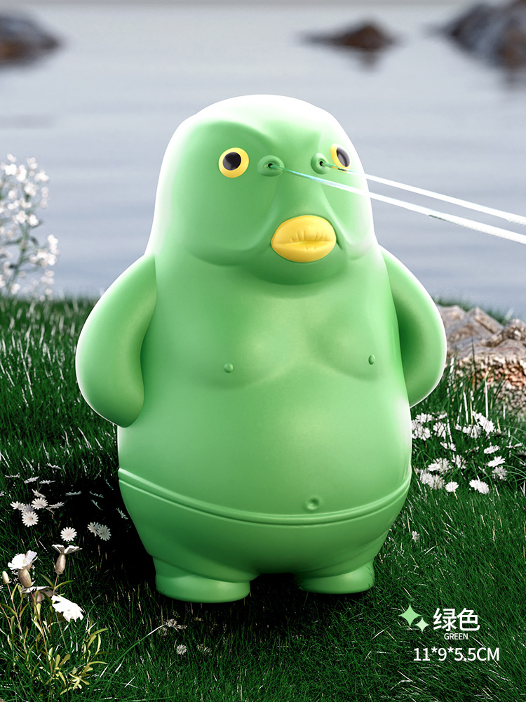 Shake lo mismo cabeza de pez verde presión pistola de chorro de agua al aire libre de agua de playa niños jugando juguetes de agua al por mayor