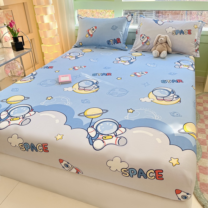 Sombrilla de cama de algodón pieza individual 100 algodón dormitorio de estudiantes colchón individual funda protectora funda de cama funda de almohada juego de tres piezas 2