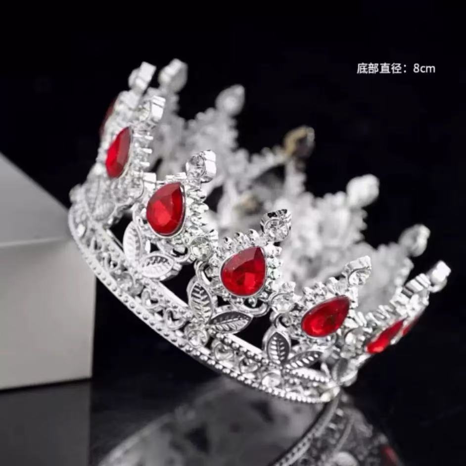 플라스틱 12구 원형 은색 적색 물방울