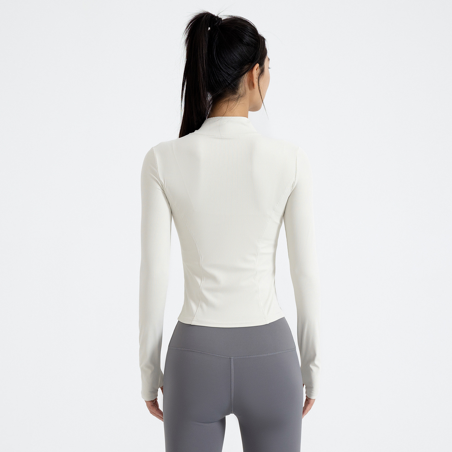 Juyitang nueva chaqueta deportiva delgada al aire libre chaqueta delgada de yoga protector solar femenino de manga larga acanalada