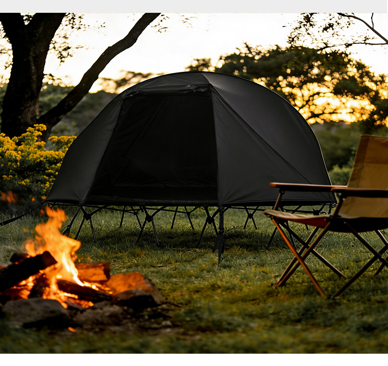 Outdoor camping bed, elevated tent, enlarged foldable portable camping bed, double-layer aluminum alloy, warm, suitable for motorcycle travel and fishing