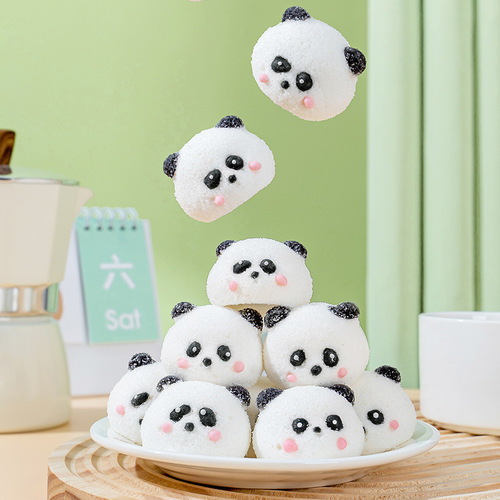 3D Stereo Panda Cotton Candy Commercial Cartoon Style Candy Cross-border Internet Celebrity Snack Wholesale Western Dessert Decoration Export