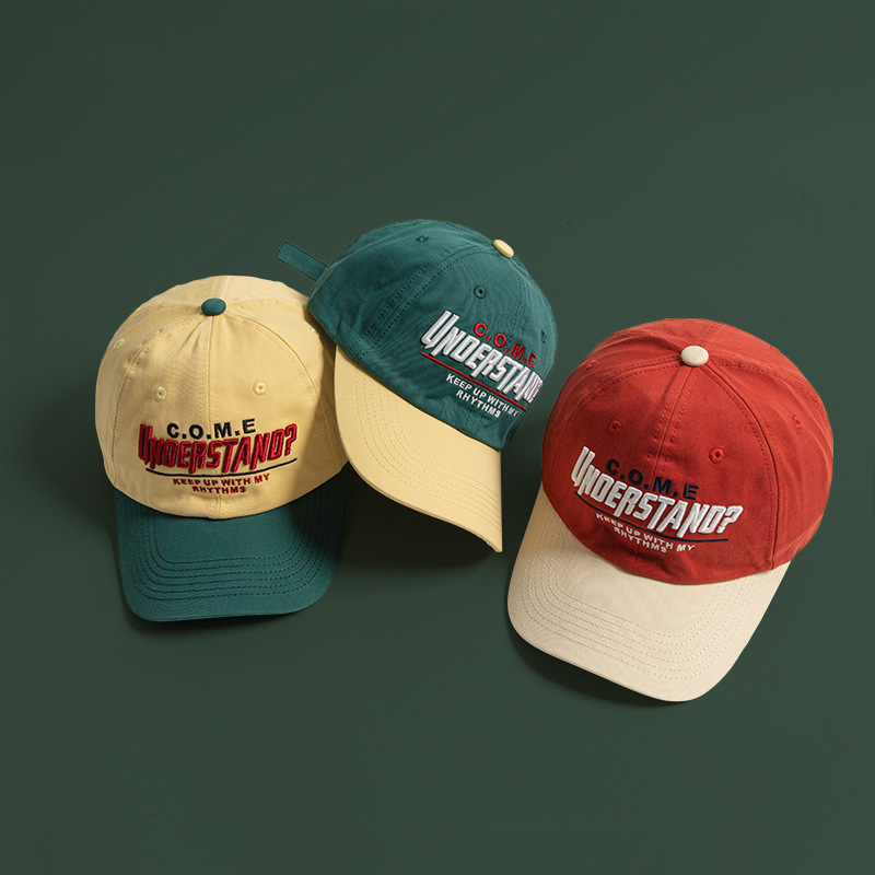 Primavera y verano nuevo gorro de boca de pato de cabeza grande para mujeres padres-hijos bordados generales gorro de béisbol de color contraste gorro de marea deportiva para hombres y mujeres