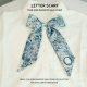 Korean Style New 26 Letters Wedding Accessories Thin Narrow Long Small Silk Scarf Women's Tie Bag Accompanying Gift Hair Belt Scarf
