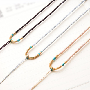 DIY jewelry 2mm neck necklace lanyard winding pendant rope hand woven crystal jade accessories lanyard adjustable