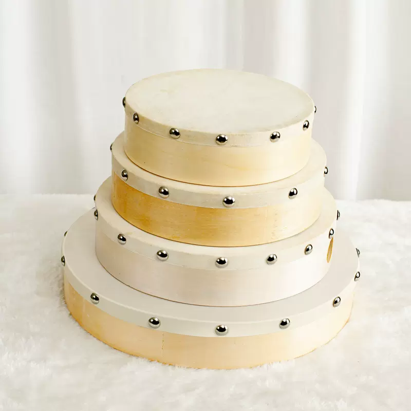 奥尔夫乐器幼教教具儿童玩具打击乐器6寸87手鼓泡钉羊皮铃鼓12寸