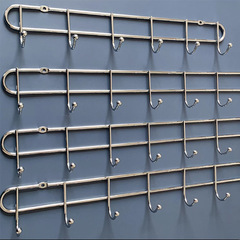 A row of sticky hooks without punching, load-bearing, traceless hooks, kitchen and bathroom wall-mounted long punched clothes hooks