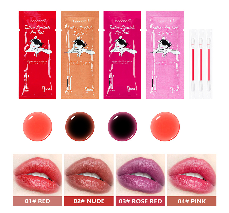 ibcccndc's new 3-pack pocket cotton swab lip gloss velvet matte portable cotton swab lipstick undefined