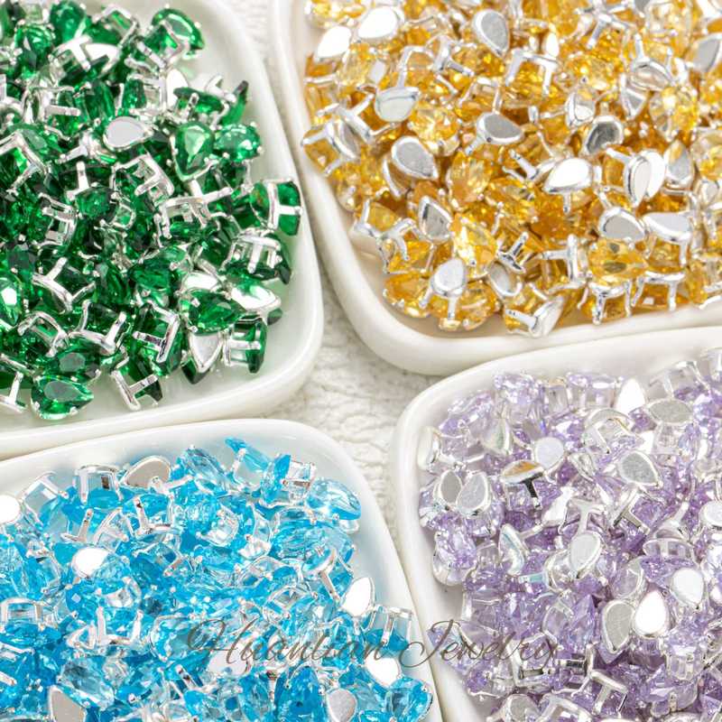 カラフルな水滴爪ドリル合成ジルコン爪ドリル DIY リボン素材ヘアピンジュエリーアクセサリー卸売|undefined
