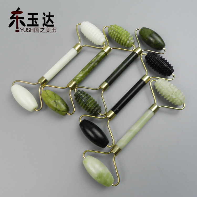 Xiuyu fabricante rodillo masaje facial belleza palo rodillo jade empuje facial ojo jade rodillo masajeador al por mayor