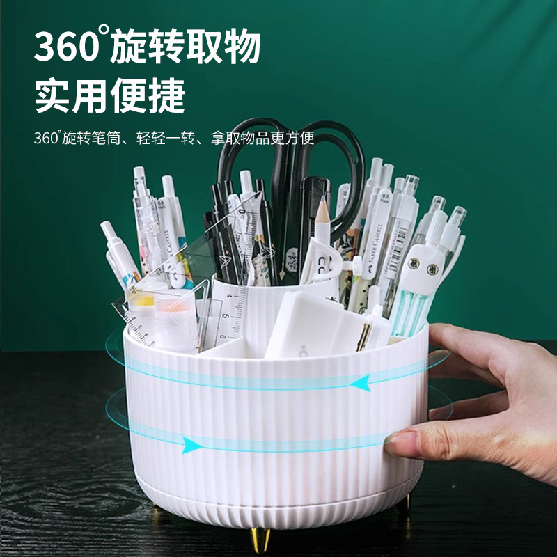 Portalápices Giratorio Transfronterizo, Portalápices Creativo Multifuncional de Gran Capacidad, Estilo Ligero y Lujoso para Oficina, Específico para Estudiantes