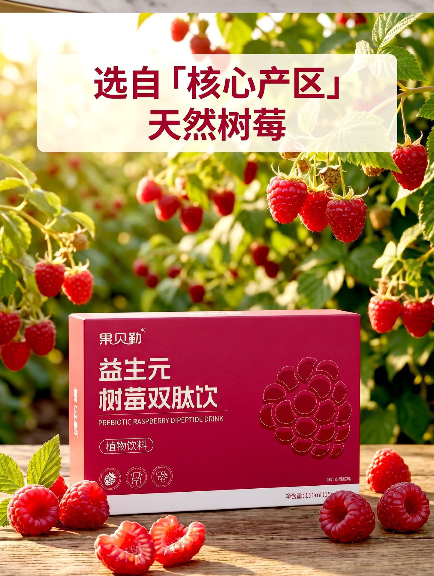 Prebiotic Raspberry Dual Peptide Plant Drink 150ml Concentrated Botanical Beverage for Women quality and texture