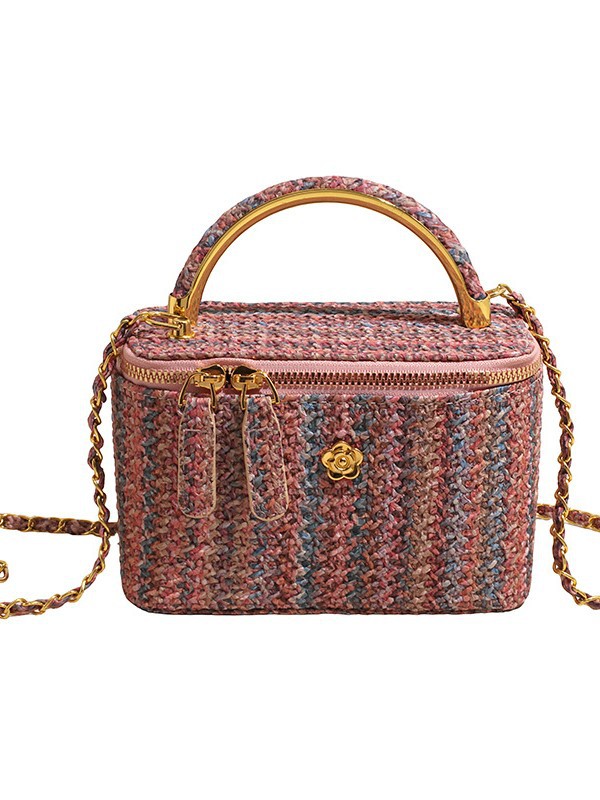 Moda versátil caja de mano bolso pequeño para mujeres verano 2026 nuevo estilo de alta sensación de cadena trenzada bolso