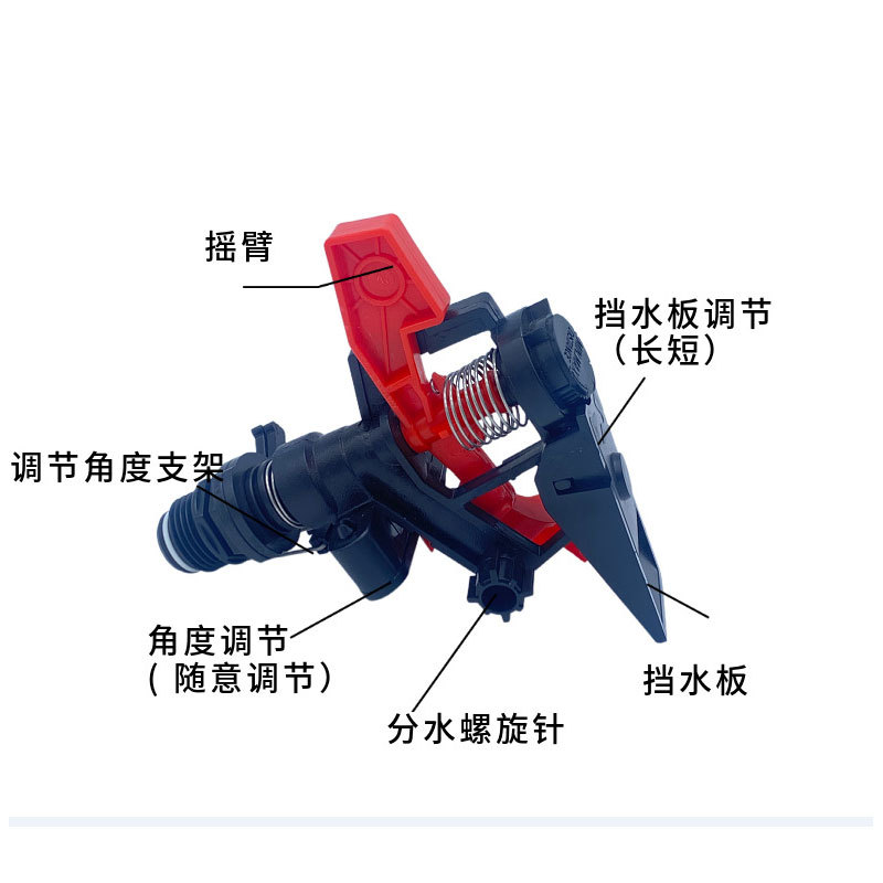 4 puntos imitación Israel Leiou boquilla giratoria de plástico balancín 360 grados ajustable ángulo controlable rociador jardín