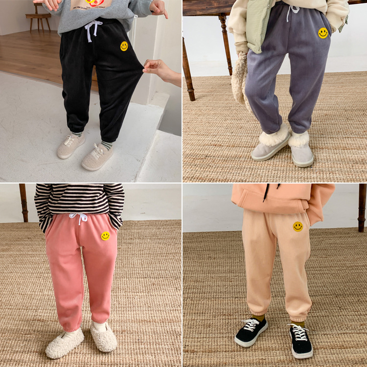 女童褲子冬加絨加厚校服神器寶寶加絨棉褲男童褲子加絨兒童加絨褲