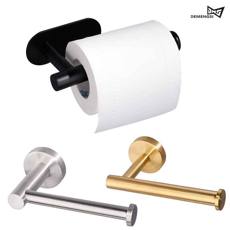 Cross-border cabinet kitchen tissue holder wall-mounted non-perforated stainless steel tissue holder bathroom kitchen roll paper holder