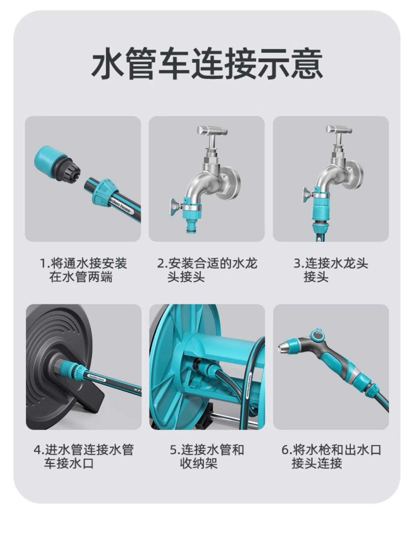 Suitable for car washing water guns, high-pressure powerful watering hoses, household floor washing, pressure-boosting, yard washing