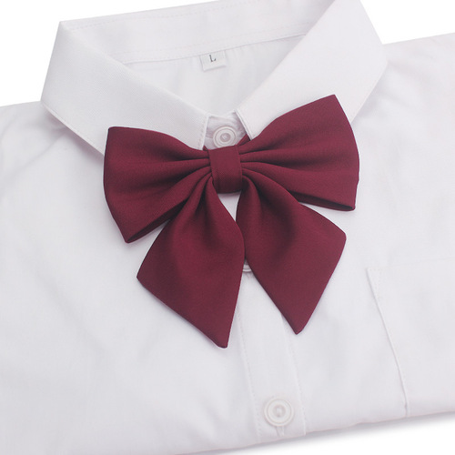 TR Solid Pointed Collar Flower Feather Bow Tie JK Japanese Schoolgirl Bow Accessory Pink Cyan Red Tie Rope