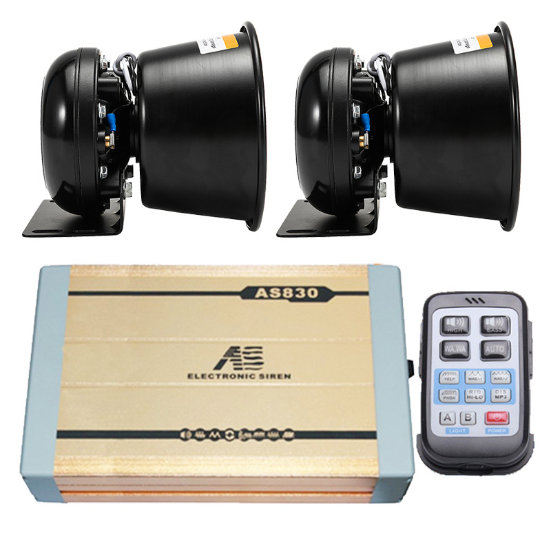 Car-mounted wireless remote control siren, high-power megaphone, high-frequency speaker, AS830GH + Black Falcon speaker