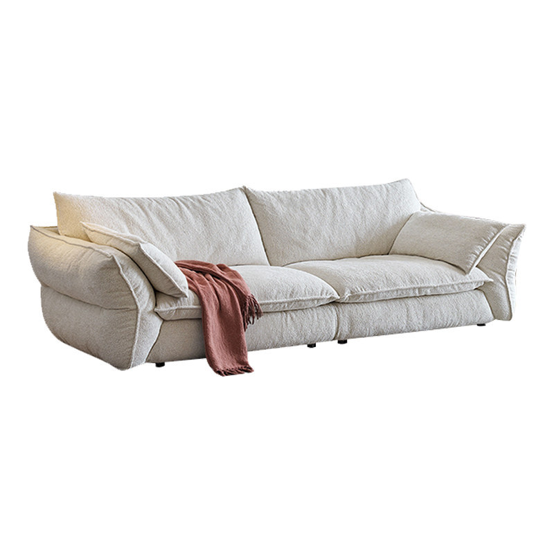 Sofá Grado estilo retrógrado francés crema viento sala de estar tela sofá recto sofá Chenille plumón combinación de sofá