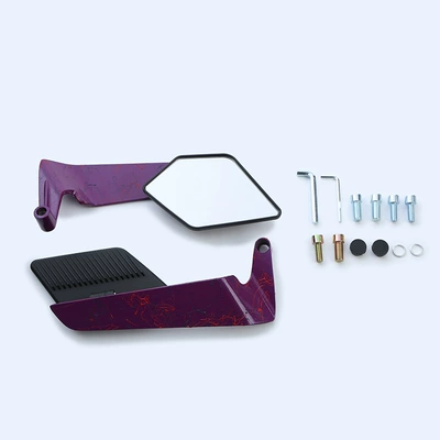 Ducati Wide-View Blade Reflector — Motorcycle rearview mirror - artistic-pattern-black-mirror-case-purple