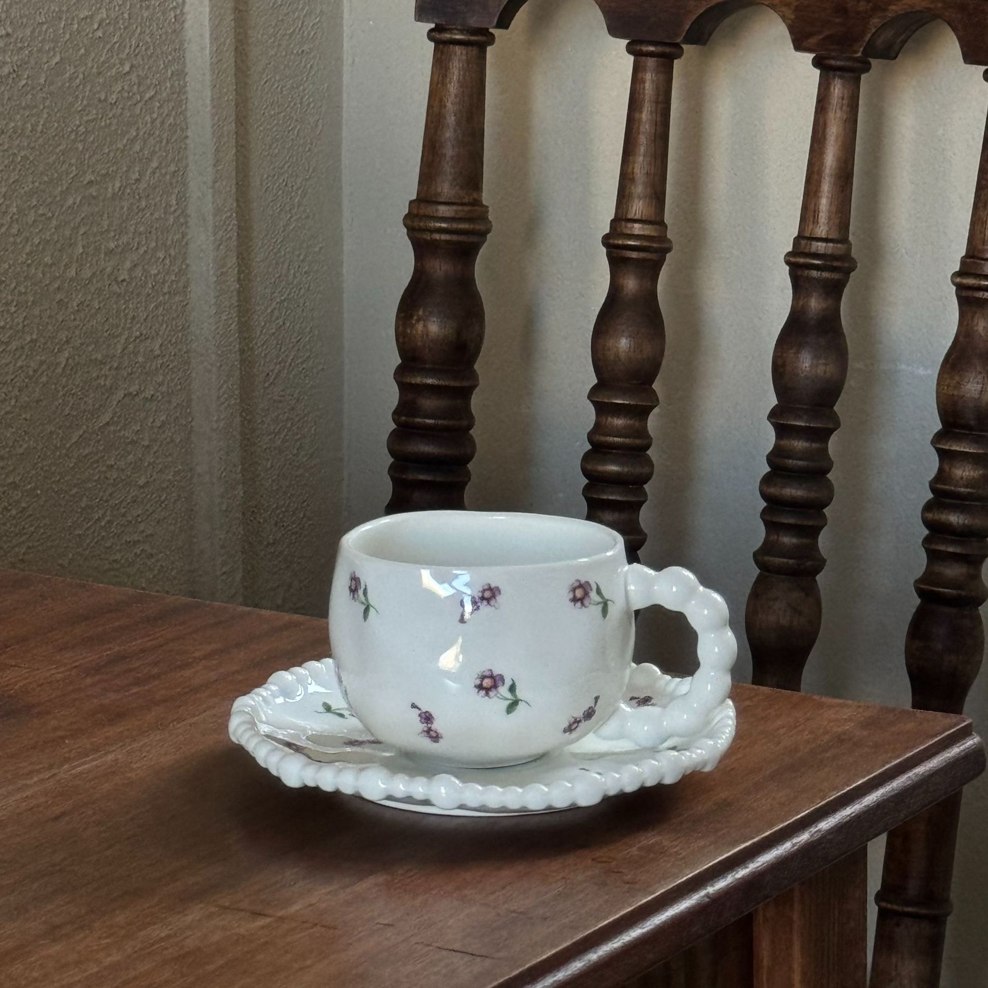 Floral cup and saucer 300ml+16cm saucer