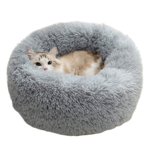 Cat Bed Winter Warm Padding Dog Bed Plush Pet Bed Round Removable Dog Pet Mat