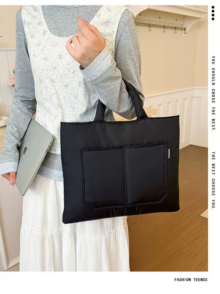 Solid color laptop bag, simple and versatile tablet bag, iPad handbag, office bag, solid color computer bag