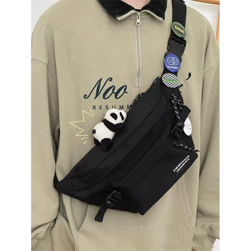 Sports shoulder bag, universal Japanese chest bag for cycling for men and women, brand belt bag for leisure