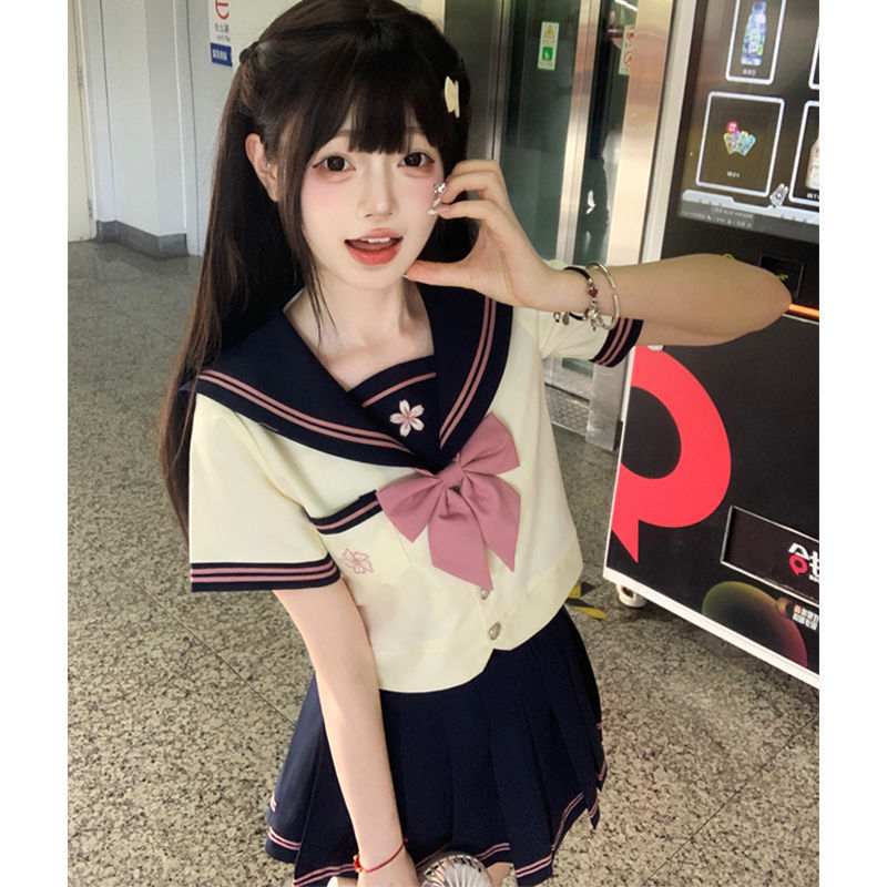 原创JK制服水手服日系学院风夏秋基础款学生中间服东南亚其他|undefined