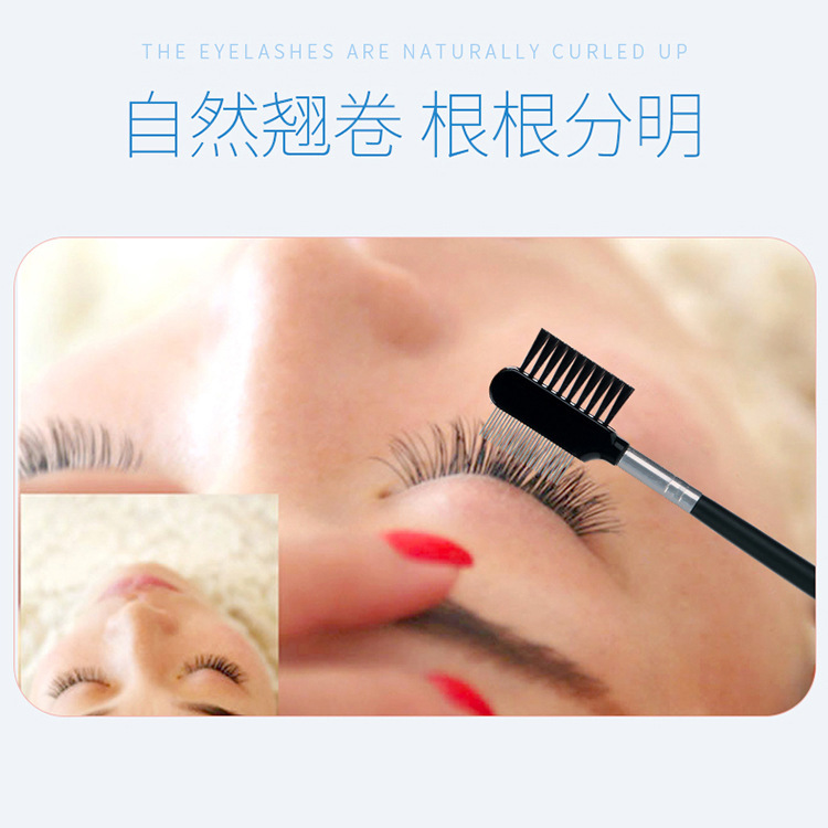 Aguja de acero de doble cabeza ceja peine maquillaje ceja que forma la herramienta de doble uso al por mayor de la fábrica cepillo de Pestañas/pestañas peine de acero GZ-1