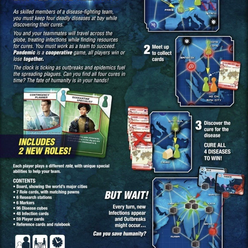 Пандемия [English board games 瘟疫陆战队英文策略聚会桌游]