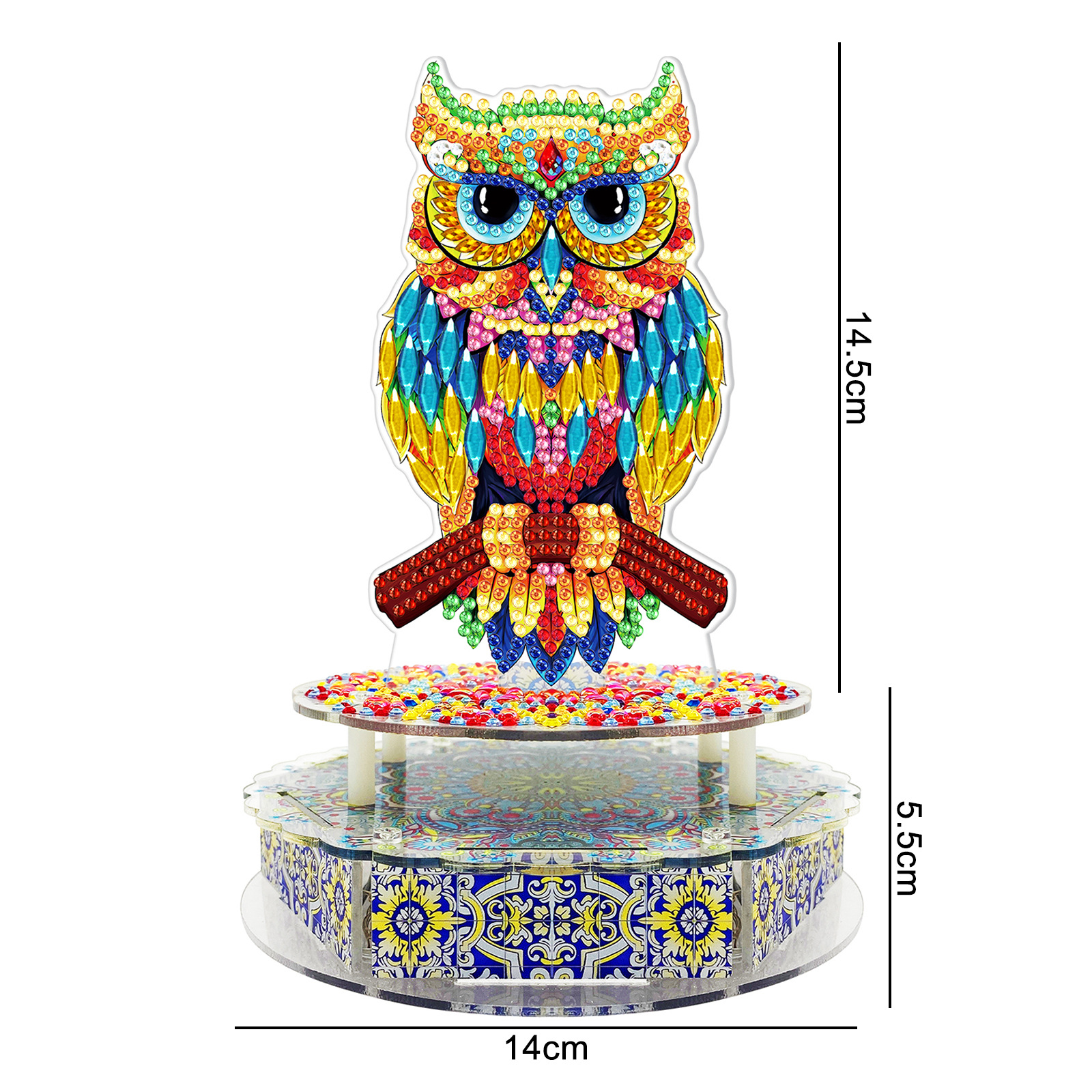 Pintura de diamantes adornos de dormitorio hechos a mano DIY punto taladro de forma especial taladro de música iluminación giratoria adornos al por mayor