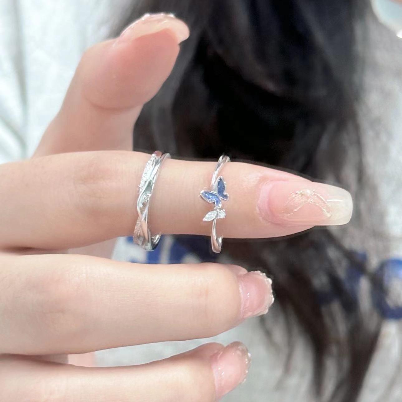 Schmetterlingsringe für Paare aus 925er Sterlingsilber – Einzigartiges Design – Perfekt als Geschenk zum Valentinstag oder Geburtstag_voghion.com