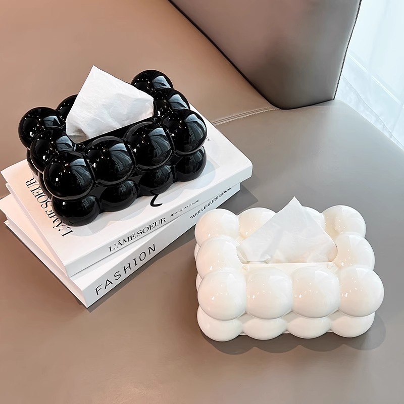 Decorative Tissue Box Marshmallow Cream Air Extraction Paper Box Creative Cute Living Room Coffee Table Advanced Sense Extraction Paper Storage Box