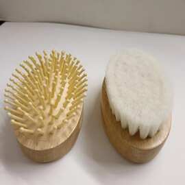 碎发油头发梳婴儿洗澡刷按摩梳木梳羊毛刷清洁刷欧洲榉木梳