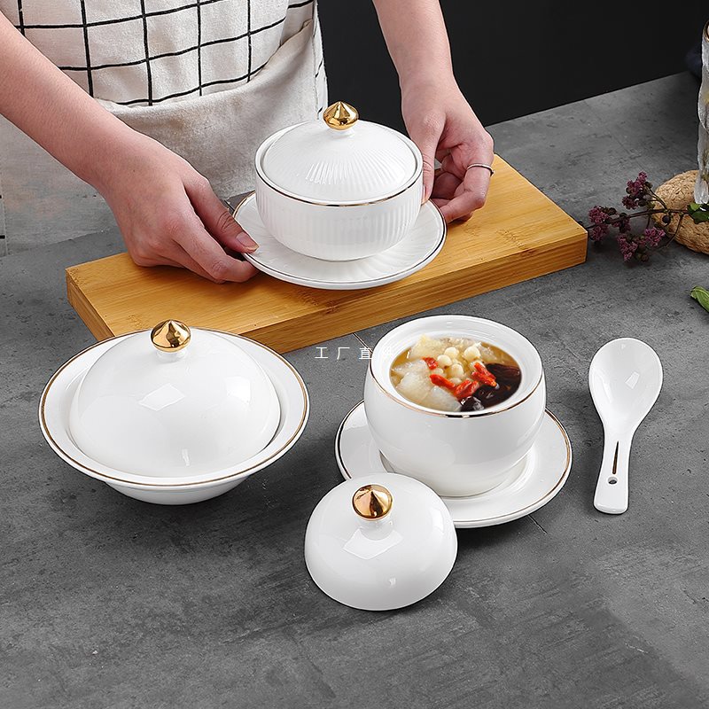 佛跳墙炖盅煲汤盅陶瓷燕窝甜品碗带盖商用隔水炖家用小炖盅