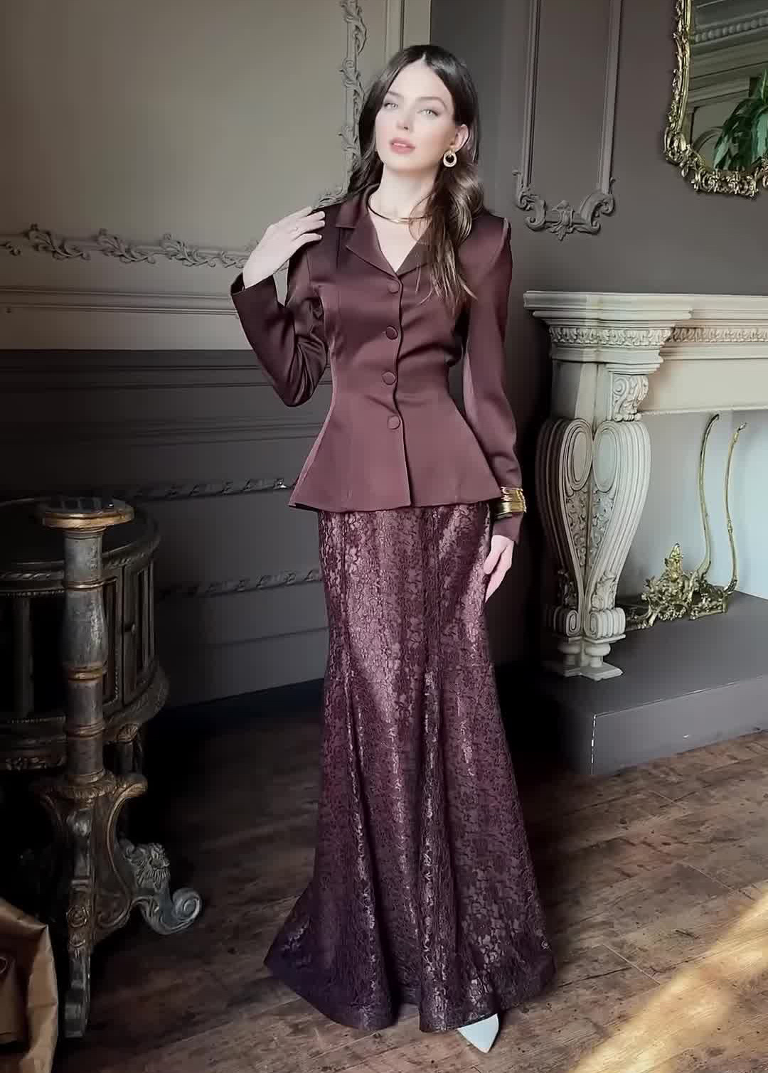 Elegant Women's Slim Fit Fashion Fishtail Skirt Set European And American Cross Border Autumn Collection Paired with Top_ecoleips.com